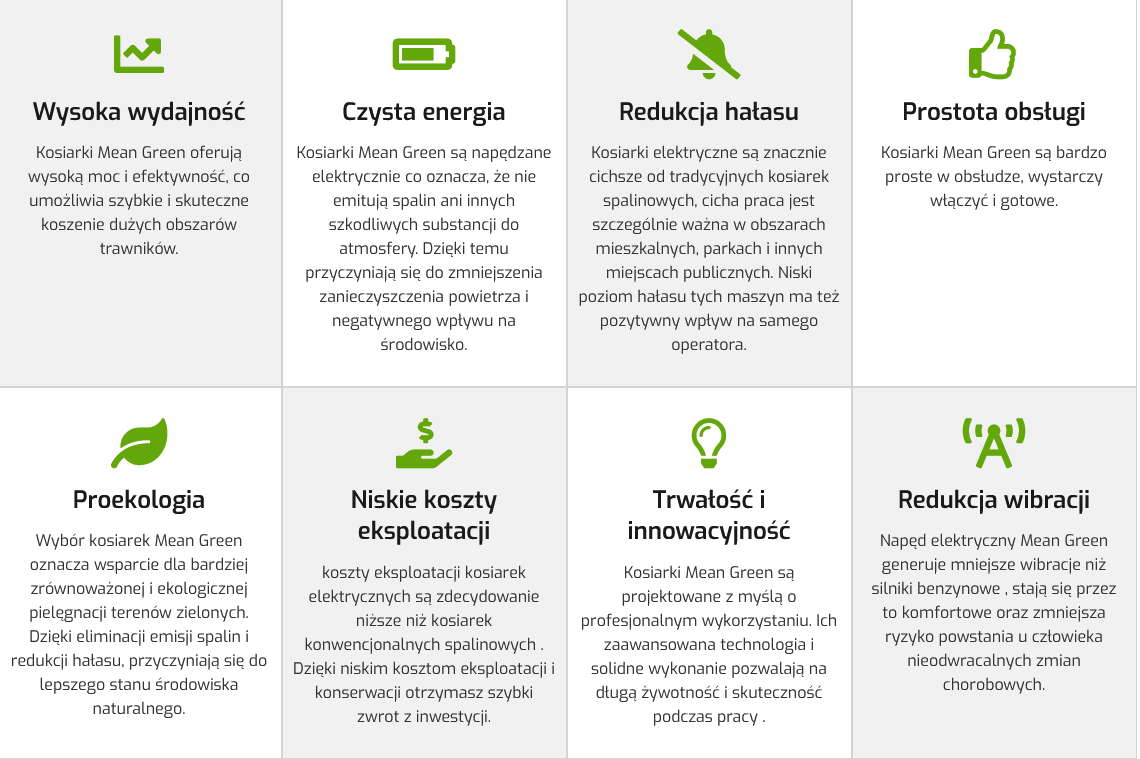 zalety kosiarek akumulatorowych